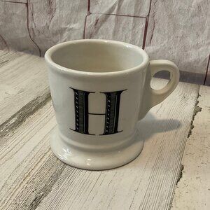 CLEARANCE! Anthropologie Letter 'H' Initial Monogram Mug Ceramic Coffee Tea Mug